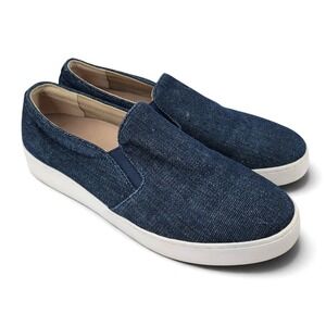Vionic Midi Slip On Sneakers Womens 9 Blue Denim Comfort Walking Casual